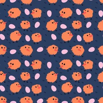 Easter chicken seamless birds pattern for wrapping paper and fabrics イラスト素材