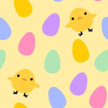 Easter chicken seamless birds pattern for wrapping paper and fabrics イラスト素材