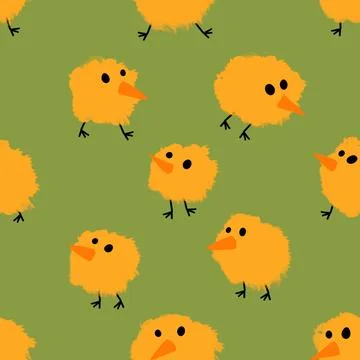 Easter chicken seamless birds pattern for wrapping paper and fabrics Stock Illustration
