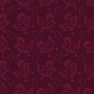 Easter chicken seamless birds pattern for wrapping paper and fabrics イラスト素材