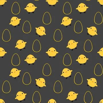 Easter chicken seamless birds pattern for wrapping paper and fabrics イラスト素材