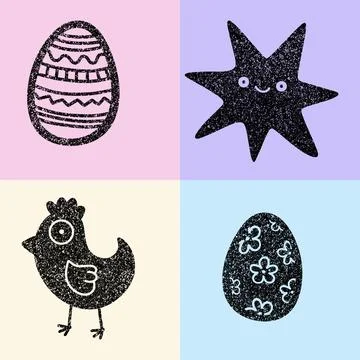Easter chicken seamless birds pattern for wrapping paper and fabrics Stock Illustration