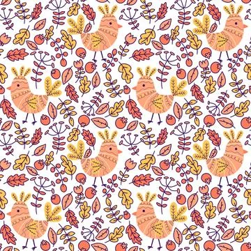 Easter chicken seamless birds pattern for wrapping paper and fabrics Stock Illustration