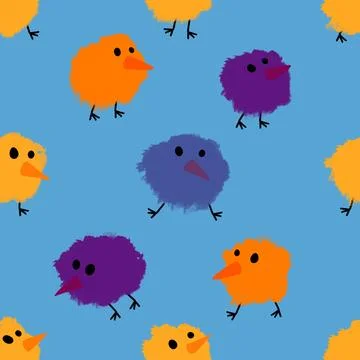 Easter chicken seamless birds pattern for wrapping paper and fabrics 스톡 일러스트