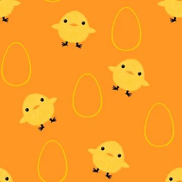 Easter chicken seamless birds pattern for wrapping paper and fabrics Stock Illustration