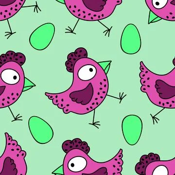 Easter chicken seamless birds pattern for wrapping paper and fabrics イラスト素材