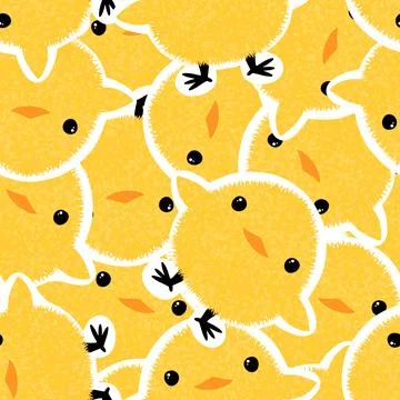 Easter chicken seamless birds pattern for wrapping paper and fabrics Stock Illustration