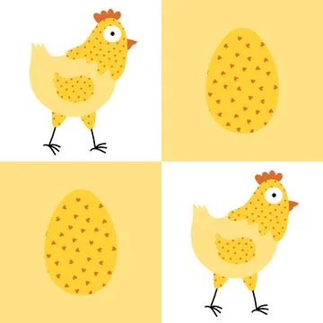 Easter chicken seamless birds pattern for wrapping paper and fabrics イラスト素材