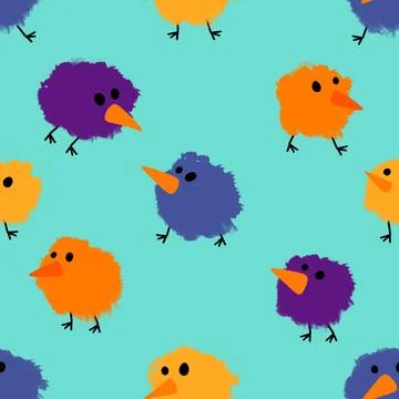 Easter chicken seamless birds pattern for wrapping paper and fabrics Stock Illustration