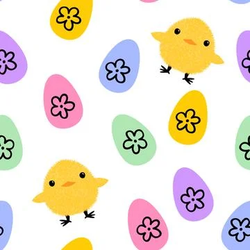 Easter chicken seamless birds pattern for wrapping paper and fabrics イラスト素材