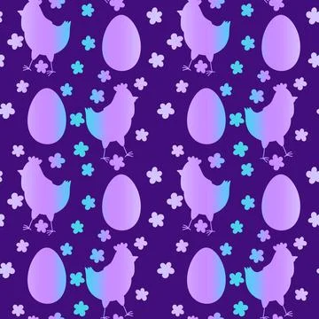 Easter chicken seamless birds pattern for wrapping paper and fabrics イラスト素材