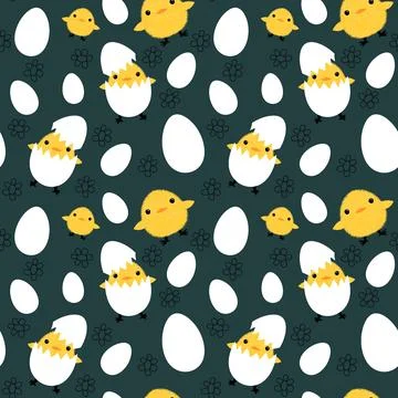 Easter chicken seamless birds pattern for wrapping paper and fabrics イラスト素材