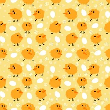 Easter chicken seamless birds pattern for wrapping paper and fabrics イラスト素材