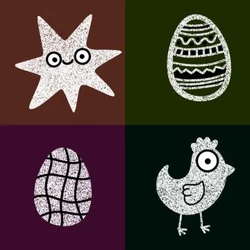 Easter chicken seamless birds pattern for wrapping paper and fabrics Illustrazione stock