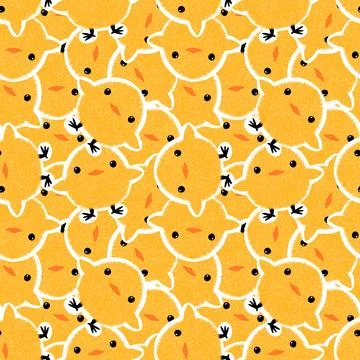 Easter chicken seamless birds pattern for wrapping paper and fabrics Stock Illustration