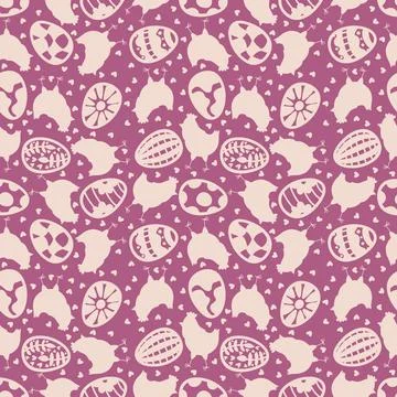 Easter chicken seamless birds pattern for wrapping paper and fabrics Stock Illustration