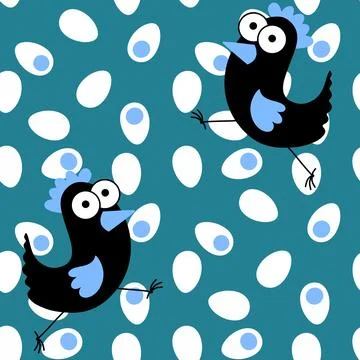 Easter chicken seamless birds pattern for wrapping paper and fabrics 스톡 일러스트