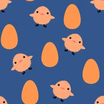 Easter chicken seamless birds pattern for wrapping paper and fabrics 스톡 일러스트