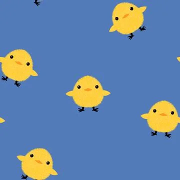 Easter chicken seamless birds pattern for wrapping paper and fabrics Stock Illustration