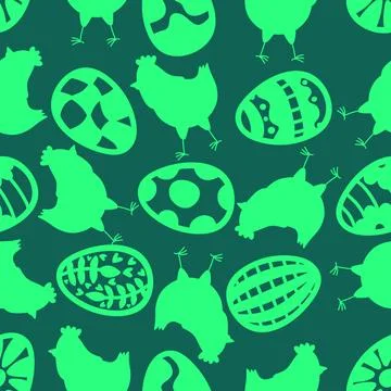 Easter chicken seamless birds pattern for wrapping paper and fabrics Stock Illustration