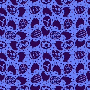 Easter chicken seamless birds pattern for wrapping paper and fabrics Stock Illustration