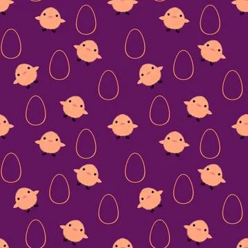 Easter chicken seamless birds pattern for wrapping paper and fabrics Stock Illustration