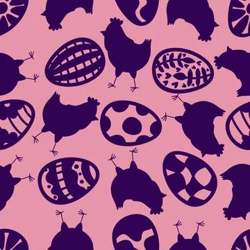 Easter chicken seamless birds pattern for wrapping paper and fabrics イラスト素材