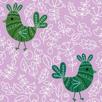 Easter chicken seamless birds pattern for wrapping paper and fabrics Stockillustratie
