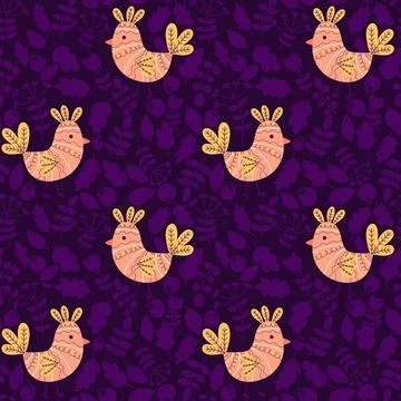 Easter chicken seamless birds pattern for wrapping paper and fabrics 스톡 일러스트