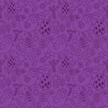 Easter chicken seamless birds pattern for wrapping paper and fabrics 스톡 일러스트