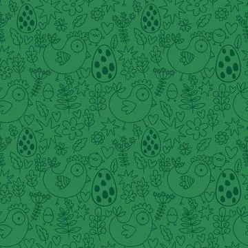 Easter chicken seamless birds pattern for wrapping paper and fabrics 스톡 사진