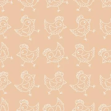 Easter chicken seamless birds pattern for wrapping paper and fabrics 스톡 사진