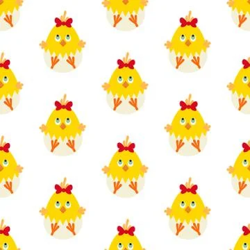 Easter chicken seamless pattern Stockillustratie