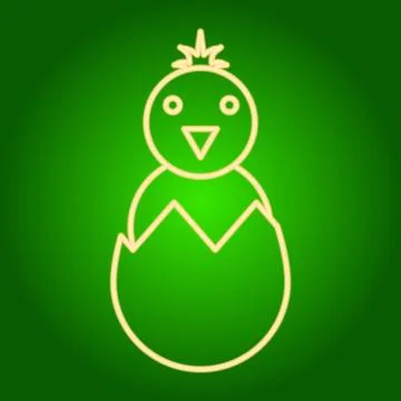 Easter chicken in shell icon . Stock Illustration