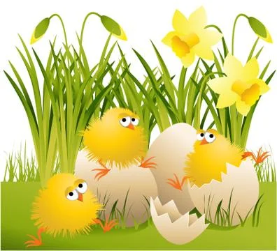 Easter chickens Stock Illustration