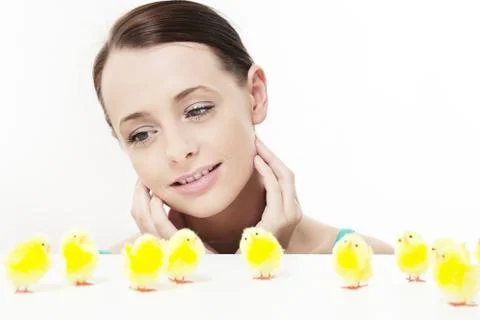 Easter chickens Foto stock