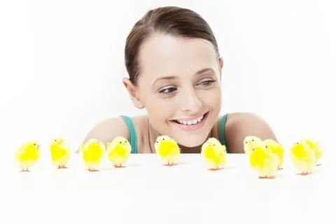 Easter chickens Foto stock