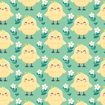 Easter chicks, background for poster, flyer, farm products package, book desi Stock Illustration