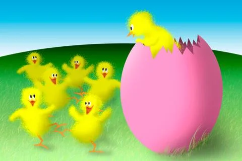 Easter Chicks Stock Illustration