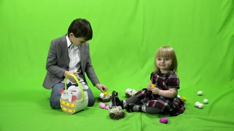 Easter, children, green screen, 4k, ProRes, 4.2.2 Stock-Footage 62348495