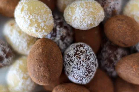 Easter chocolate almond eggs Stock Photos