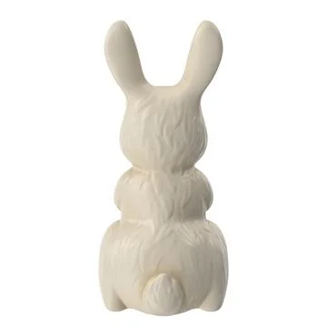 Easter chocolate bunny, back view on white background Illustrazione stock