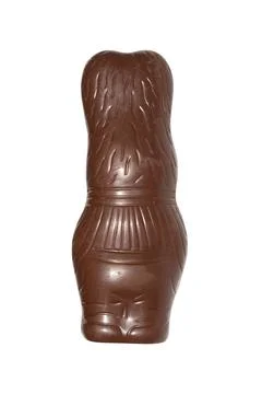Easter chocolate bunny.A hare made of chocolate. Stock Photos