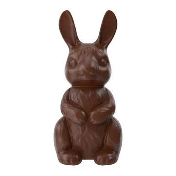 Easter chocolate bunny on white background Illustrazione stock
