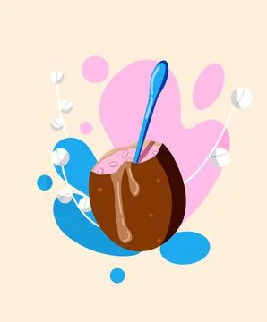 Easter chocolate egg with cheesecake inside. Stock Illustration