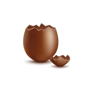 Easter chocolate egg with cracked top - realistic holiday treat Stock Illustration