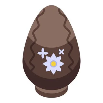 Easter chocolate egg icon isometric vector. Milk cocoa Illustrazione stock
