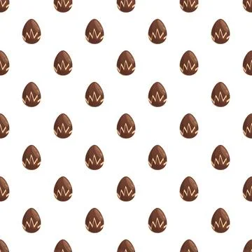 Easter chocolate egg seamless pattern for holiday celebration 库存插图