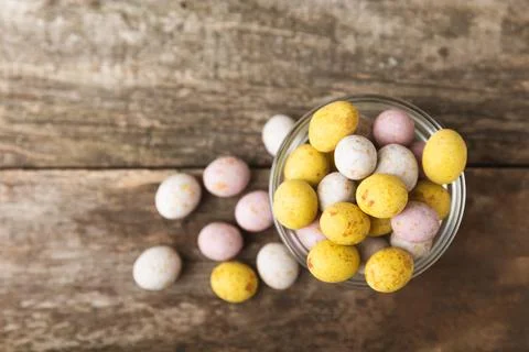Easter chocolate egg on textured background. Stock Photos