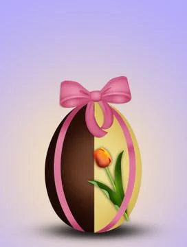 Easter chocolate eggs decorated Stock Illustration